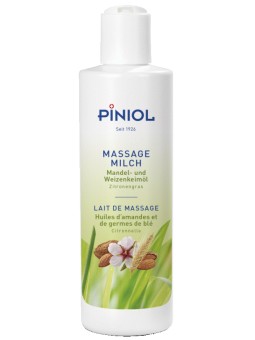 Piniol Lait de Massage Huile d'Amande et de Germe de Blé Citronnelle sans Paraffine