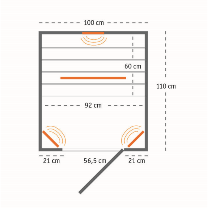 Plan of Infrared Sauna for 1 person HGT RG100